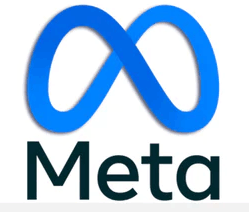 Meta-Logo in klarem Schwarz-Weiß-Design. Das Unternehmen bietet leistungsstarke Softwarelösungen für virtuelle und erweiterte Realität. Ideal für virtuelle Realität, Softwarelösungen und Technologie