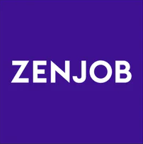 Zenjob-Logo in lebendigen Farben und kantigem Design. Die innovative Jobvermittlungsplattform bietet flexible Arbeit für Studenten und Berufseinsteiger. Ideal für Teilzeitbeschäftigung, studentische Nebenjobs und flexible Arbeitsmodelle