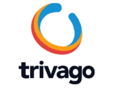 Trivago-Logo in blauer Schrift und rotem Punkt. Die weltweit führende Metasuche-Website bietet eine umfassende Auswahl an Hotels und Unterkünften. Ideal für Reisen, Unterkünfte und Hotelbuchungen